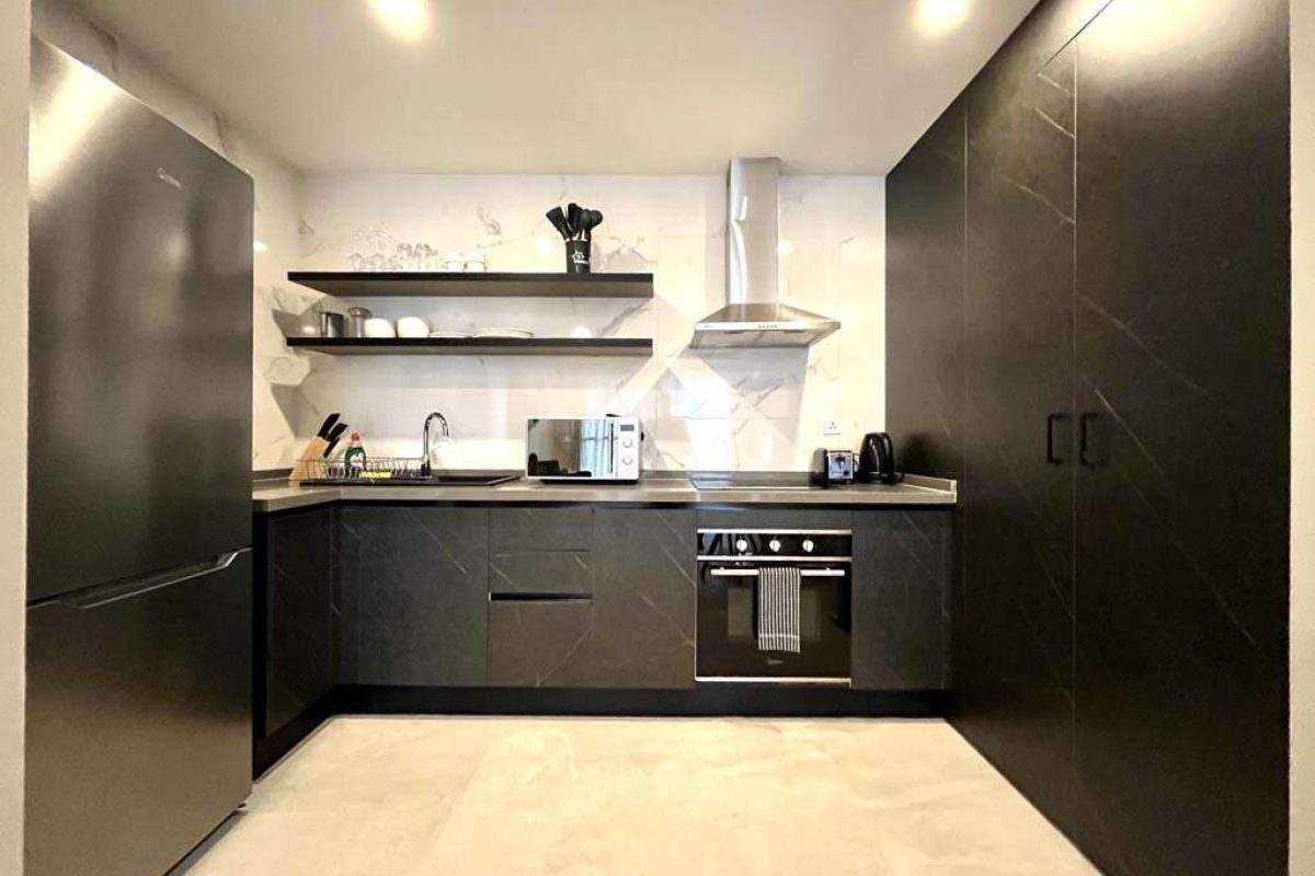OM the kitchen